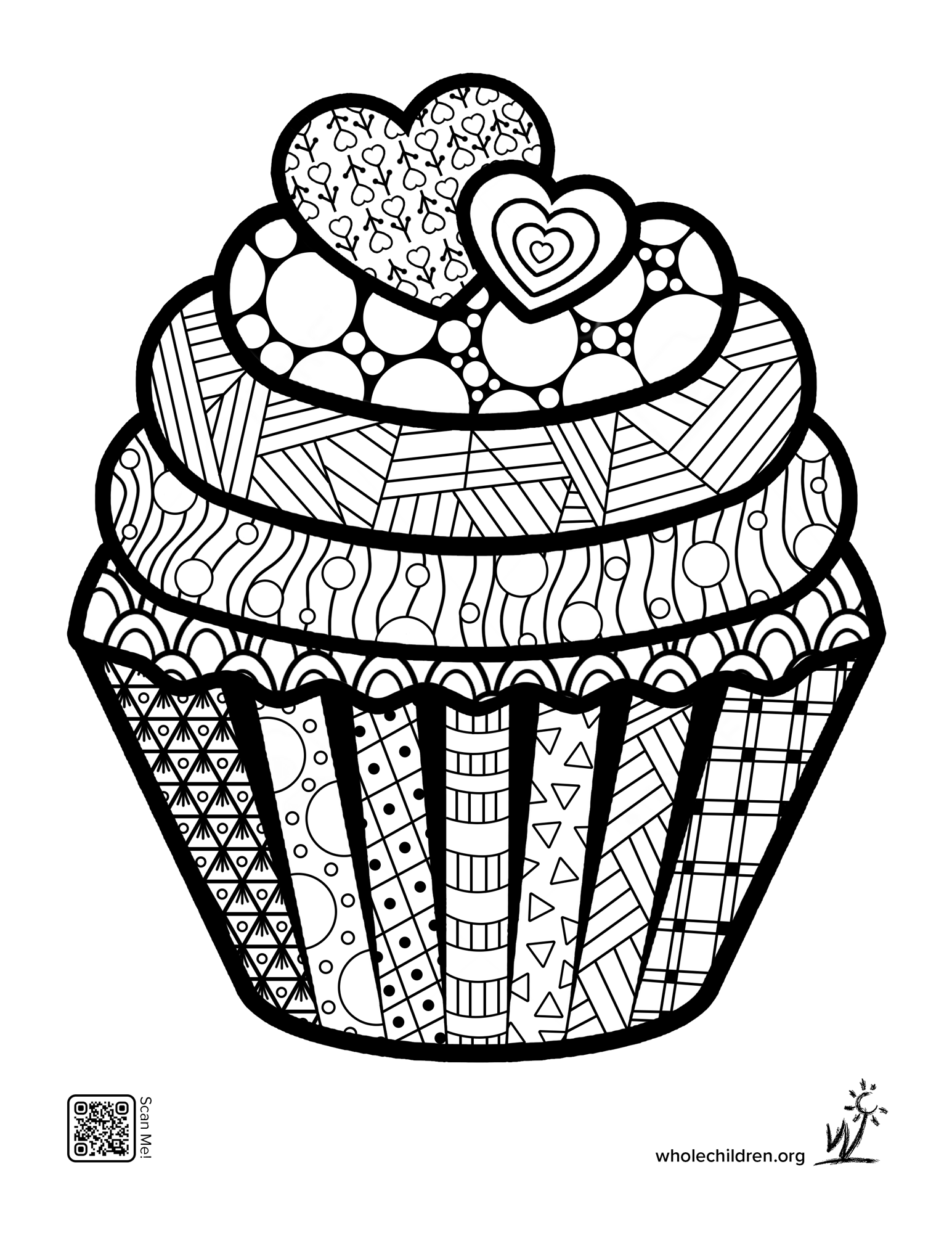 Cupcake Coloring Page