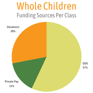 Whole Children Funding Sources Per Class Pie Chart